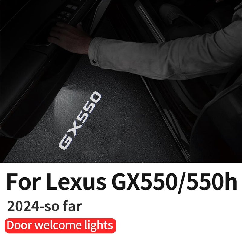 LaIIker ضوء شعار باب السيارة مناسب لليكسس GX550 GX550h ضوء ترحيبي عالي الدقة LED بدون تلاشي (4 قطع) - Image 2